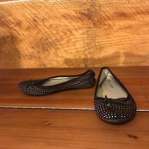 black sparkle flats size 3 - Picture 3 of 4